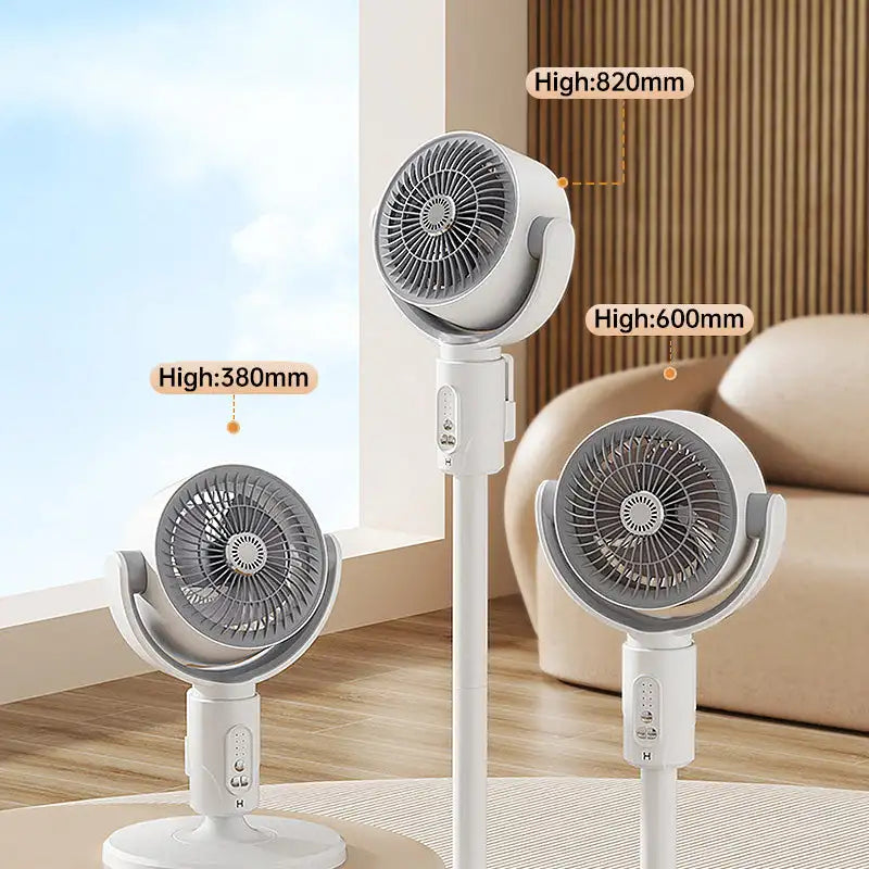 ZephyrWave 5-Speed Rechargeable Oscillating Fan Remote Timer | Lersk