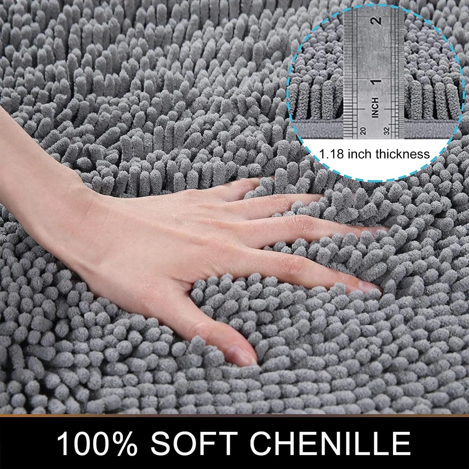 AquaNest Thick Absorbent Non Slip Bath Mat With Secure Backing | Lersk