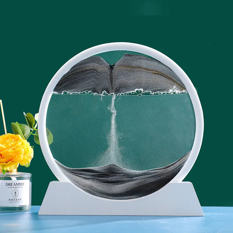 AureaFlow Glas-Stundenglas mit kinetischer 3D-Sandbewegung | Lersk
