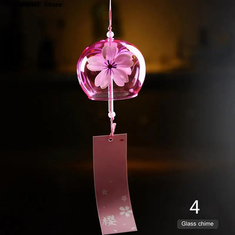 Yumeko Glas-Windspiel, japanischer Stil, handgefertigt mit klarem Klang und dekorativem Anhänger | Lersk