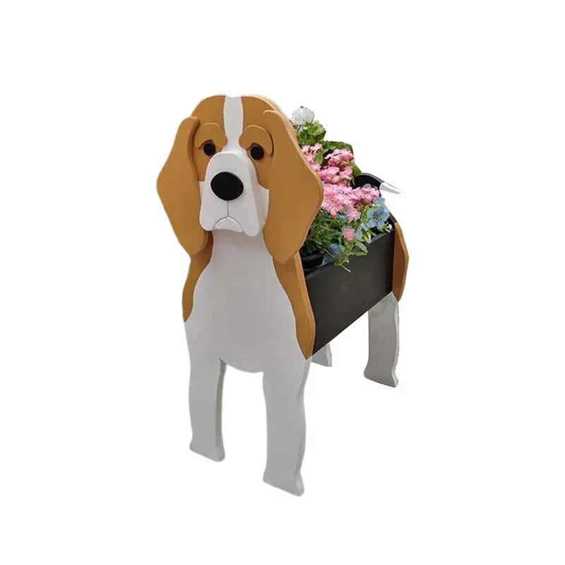 Hund Plantebeholder Blomsterpotte PoteFantastisk Forskellige Racer Havepynt Til Indendørs og Udendørs Brug | Lersk