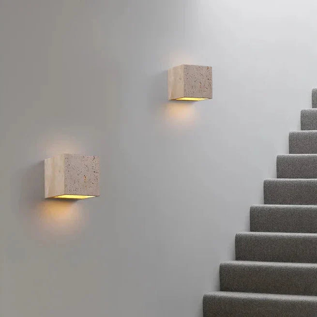 LumaStone Travertine Perforated Wall Sconce LED Lighting | Lersk