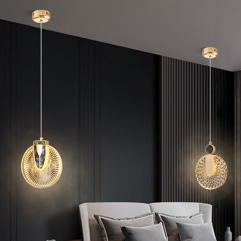 Aurelia Gold LED Krystal Rund Pendelophæng | Lersk