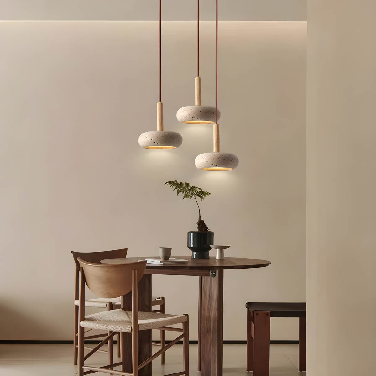 LustreStone Travertine Pendant Lamp for Any Room Warm Glow | Lersk