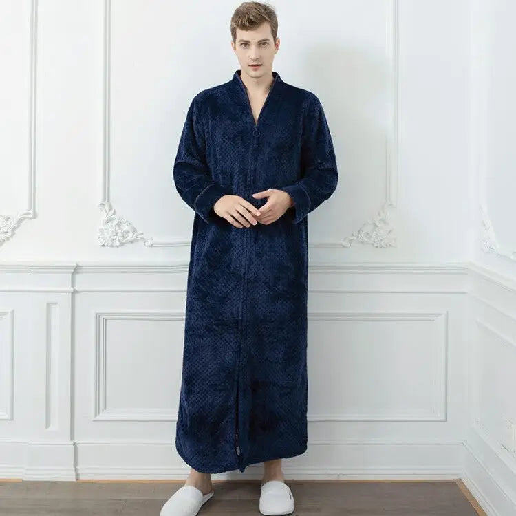 Halat de baie pentru maternitate CozyNest, flanel termic extra-lung | Lersk