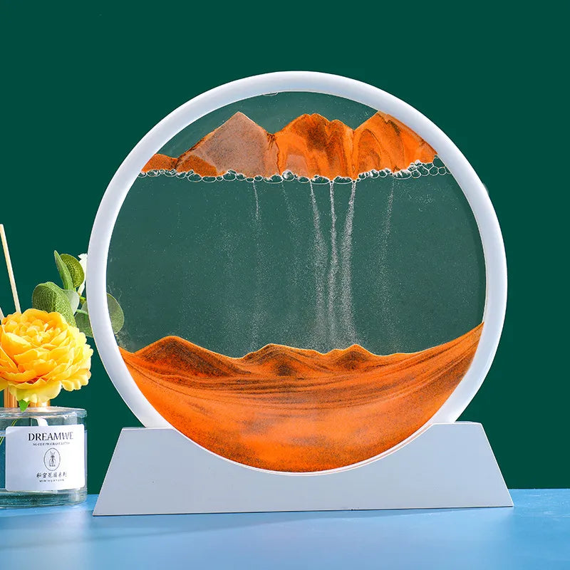 AureaFlow Glas-Stundenglas mit kinetischer 3D-Sandbewegung | Lersk
