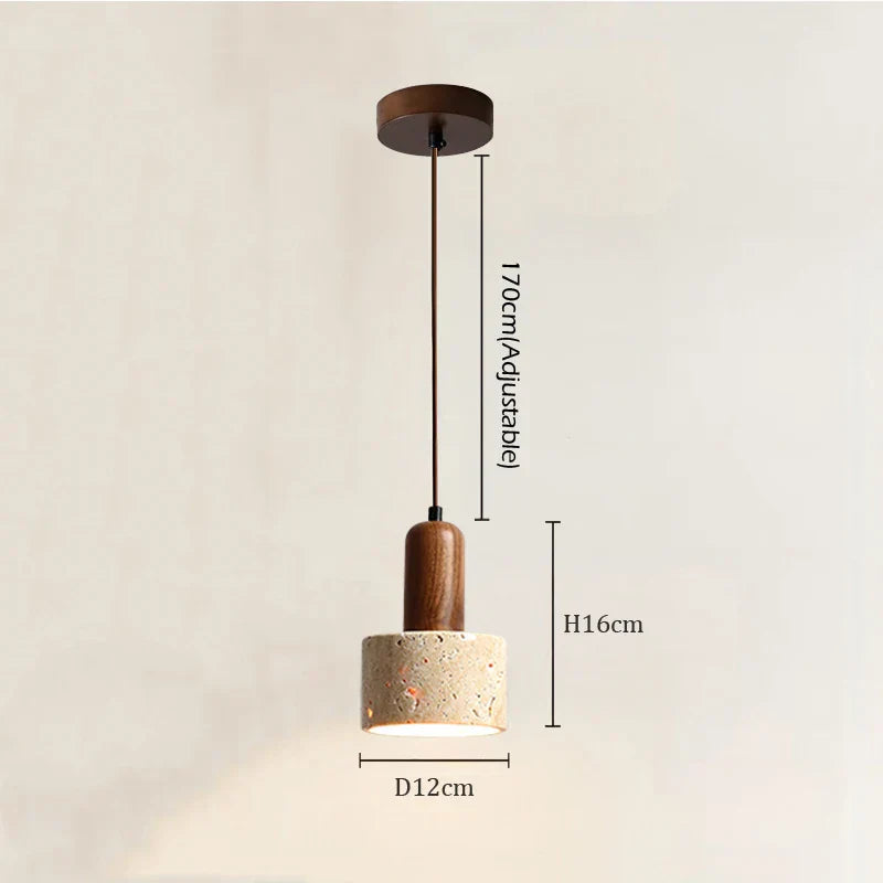 Wabi Sabi Pendant Lamp Durable Travertine Yellow Marble Finish For Dining Rooms | Lersk
