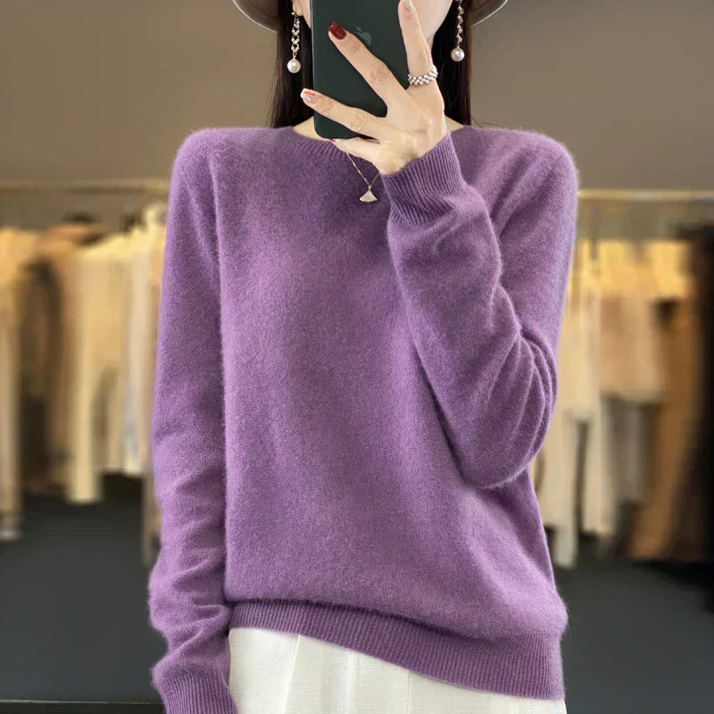 Camisola de Lã Merino Astraweave para Mulher com Decote Redondo, Malha, Calor de Inverno | Lersk