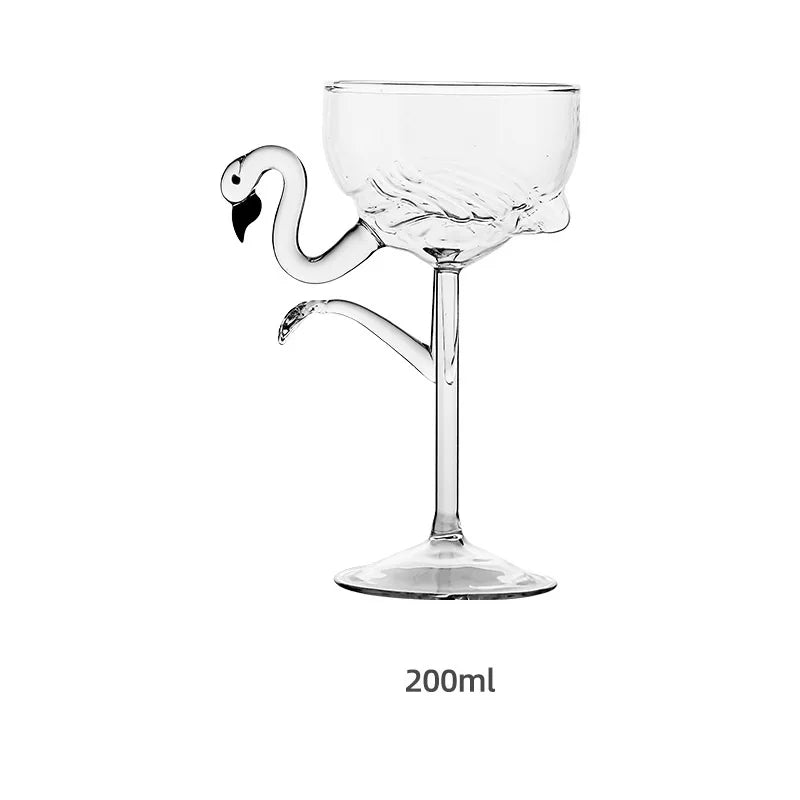 Růžové flamingo koktejlové průhledné párty sklenice pro tropické párty a setkání po celém světě | Lersk