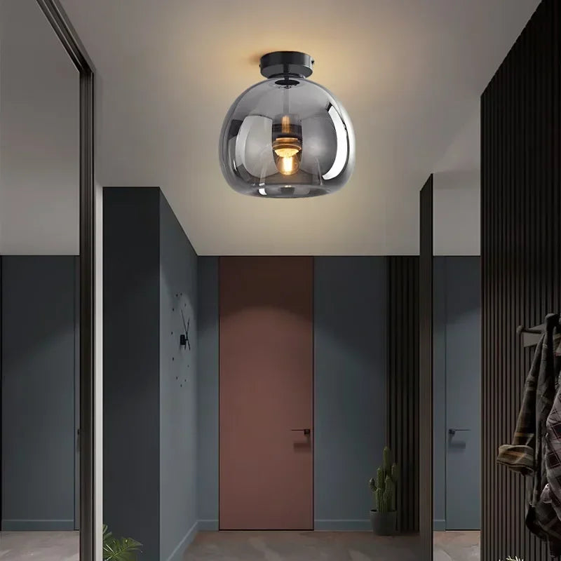 Elegante nordische Cognacglas-LED-Deckenleuchte für den Essbereich | Lersk