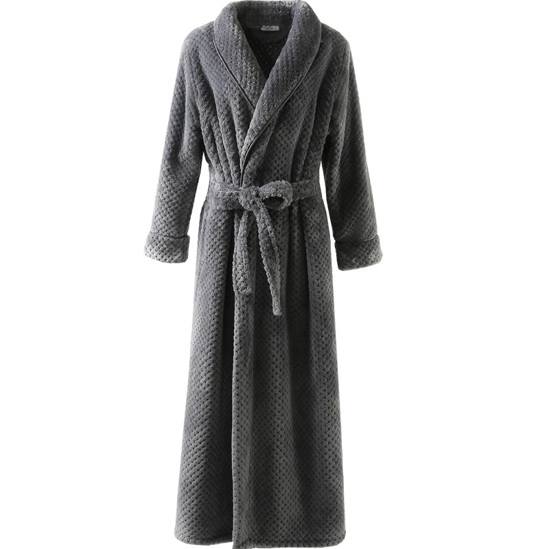 Halat de baie pentru maternitate CozyNest, flanel termic extra-lung | Lersk