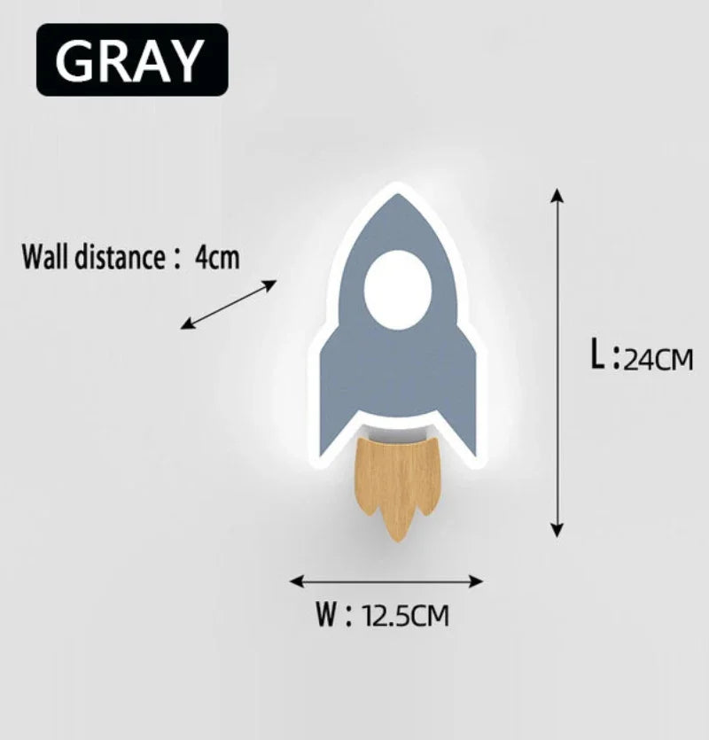 Dětské LED nástěnné světlo Rocket | Lersk
