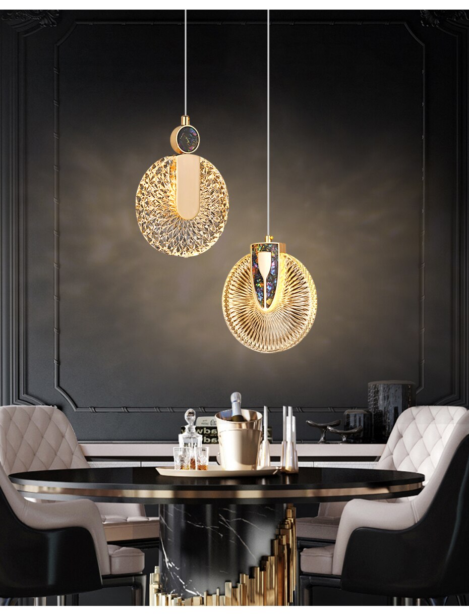 Aurelia Gold LED Krystal Rund Pendelophæng | Lersk
