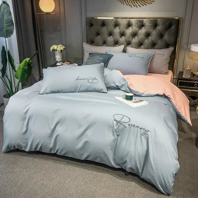 LuxeWeave Premium Dynebetræk med Elegant Broderi | Lersk
