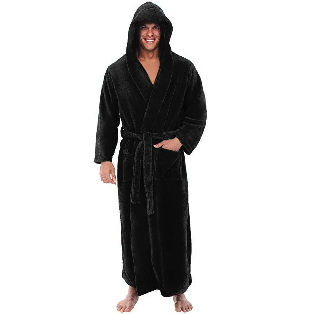 HavenVale Men's Hooded Bathrobe With Plush Comfortwear | Lersk