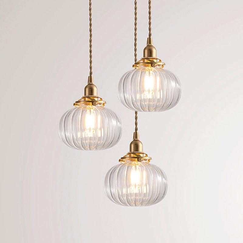 Lunara Retro Glas-Hängeleuchte mit Eisen-Finish-Akzent | Lersk
