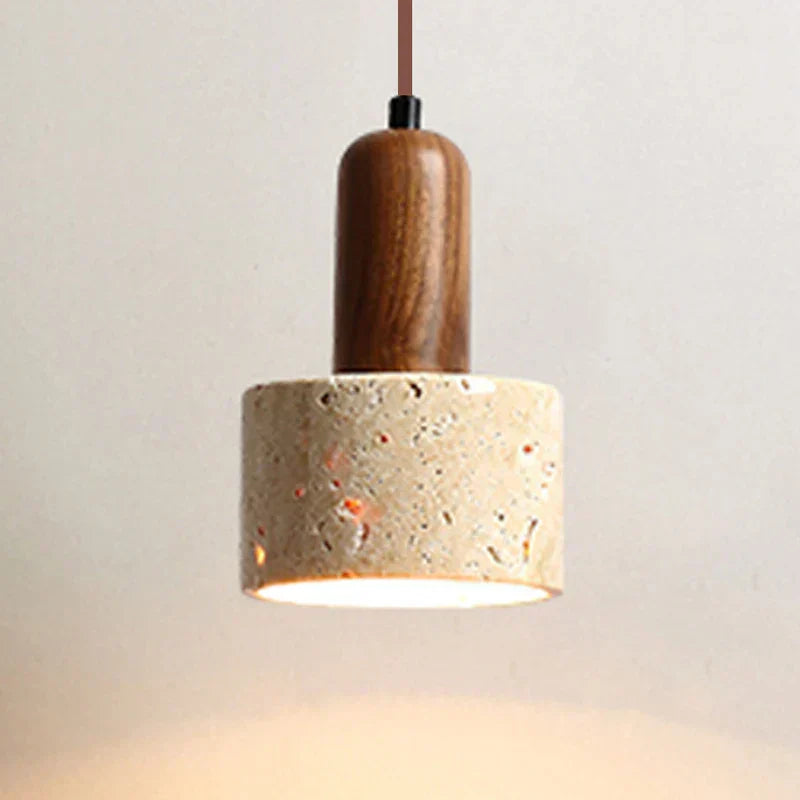 Wabi Sabi Pendant Lamp Durable Travertine Yellow Marble Finish For Dining Rooms | Lersk