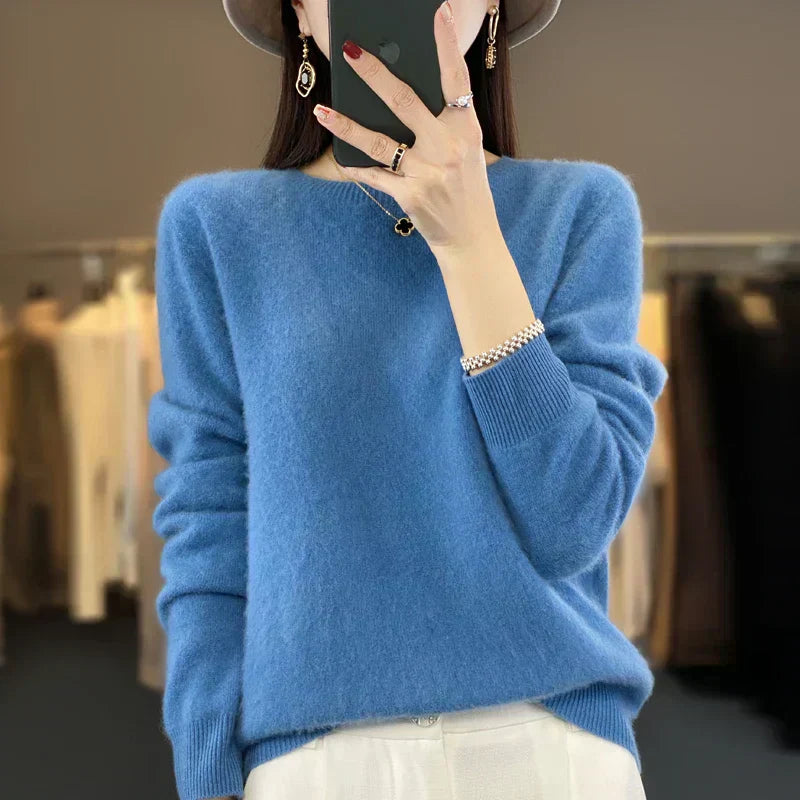 Camisola de Lã Merino Astraweave para Mulher com Decote Redondo, Malha, Calor de Inverno | Lersk