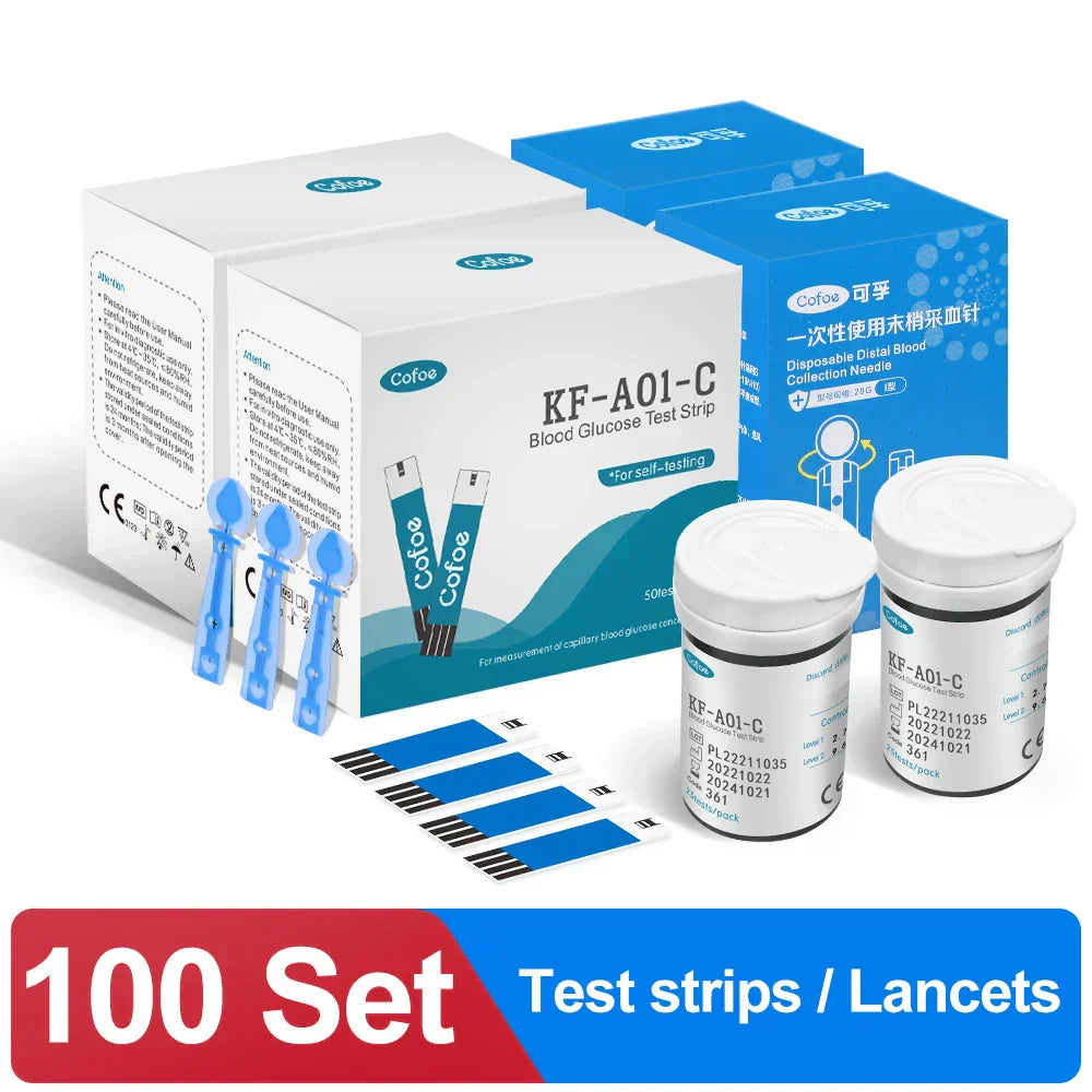 AzureGuard Blue Blood Glucose Monitor Kit With Strips And Lancets | Lersk