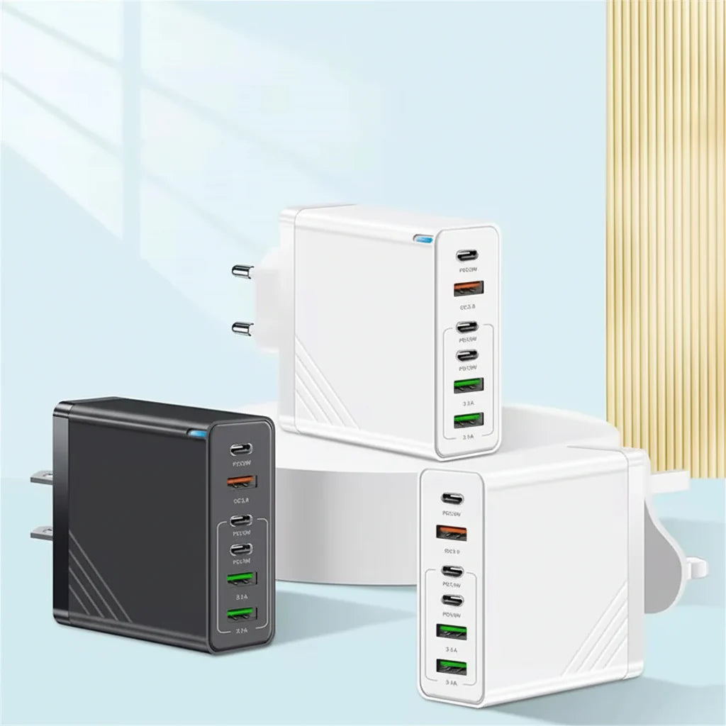 160W Multiport Hurtig Opladnings Vægadapter USB C Strømstation | Lersk