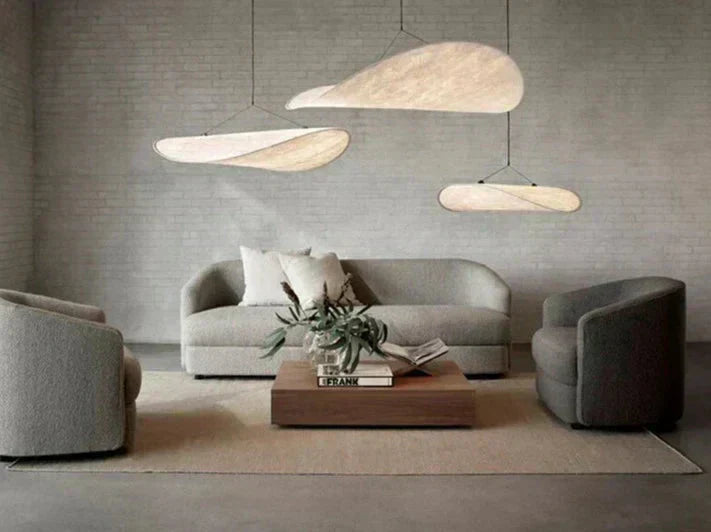 Lyra LED závěsné svítidlo s čipkovaným vzorem a stínidlem z pleteného Tyveku | Lersk