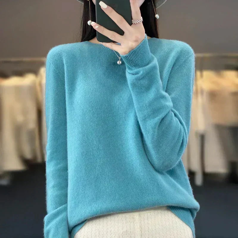 NexaWeave Merinowollpullover für Damen 100 Prozent Wolle Weich und Warm | Lersk