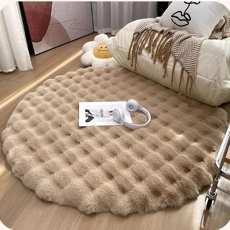 Plush Round Rug in Nordic Style | Lersk