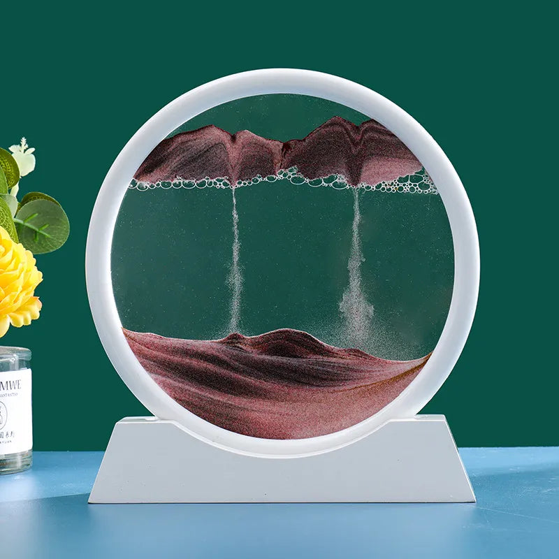AureaFlow Glas-Stundenglas mit kinetischer 3D-Sandbewegung | Lersk