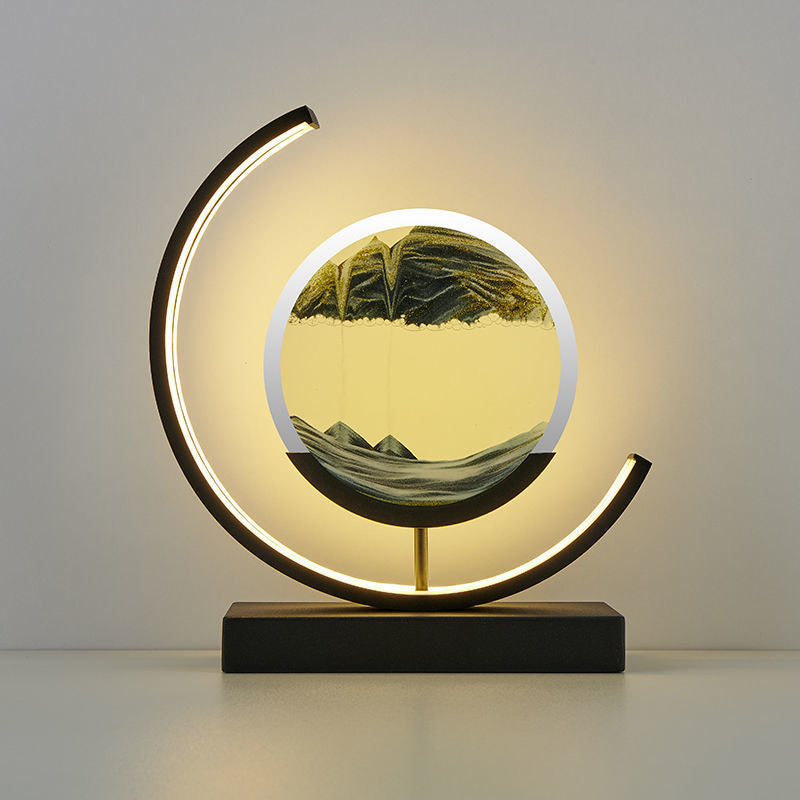 Lampe LumaAura Moon avec art de sable et d'eau LED pour bureau | Lersk