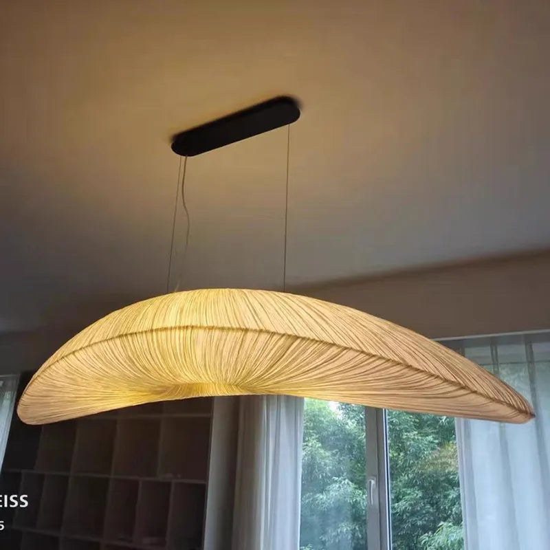 Lampadario a sospensione in tessuto Aurelia Sailing bianco con LED