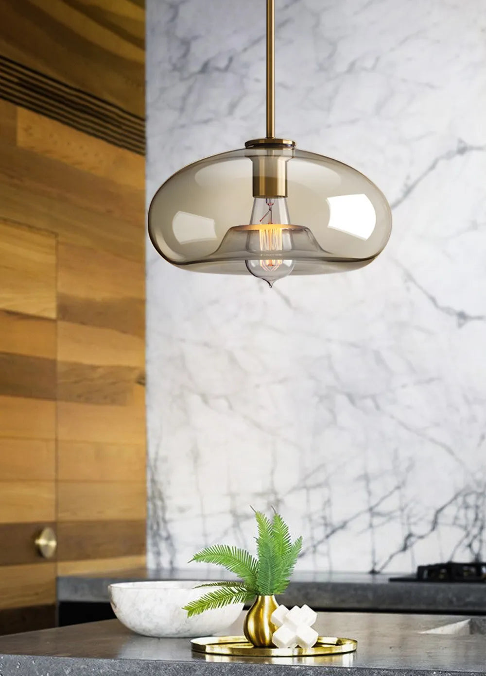 Arctix Glas-Hängeleuchte im industriellen LED-Luxusstil | Lersk