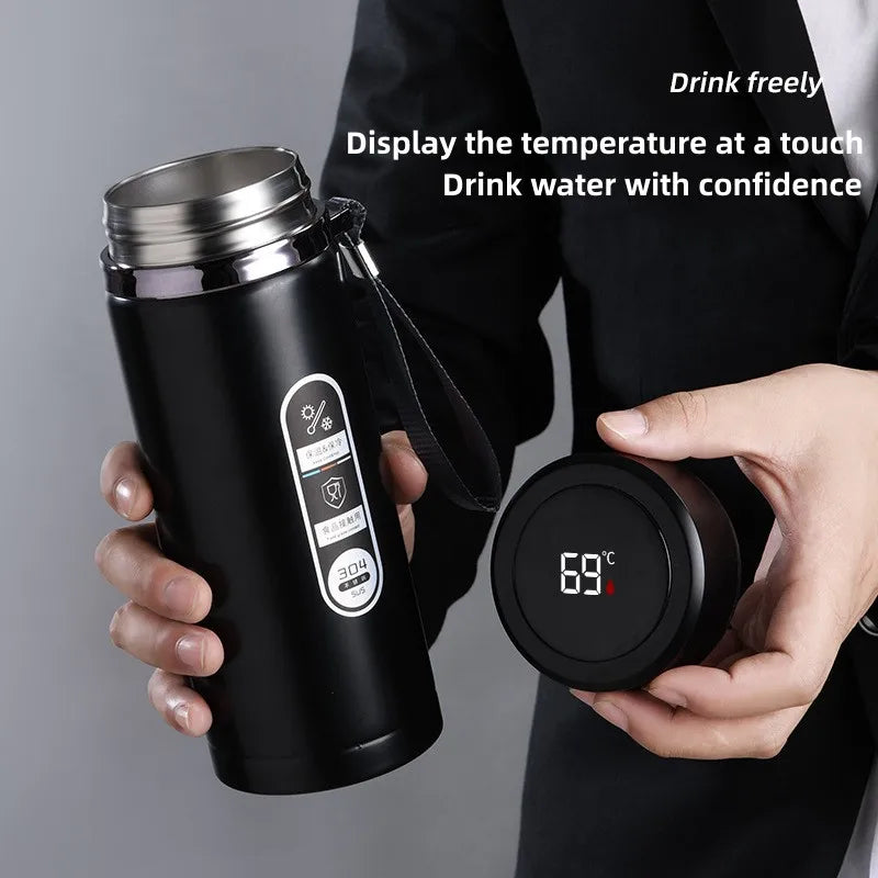 Stainless Steel Thermos 800ml-1L Portable Vacuum Flask With LED Temperature Display | Lersk