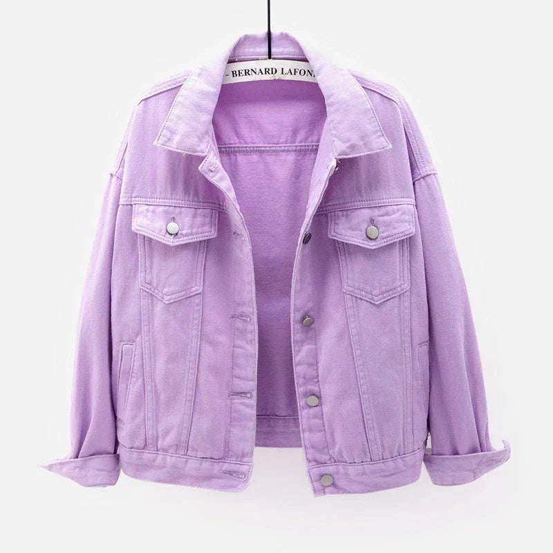 Harborline Denim Jacket for Women Button Front Casual Everyday Comfort Layering | Lersk