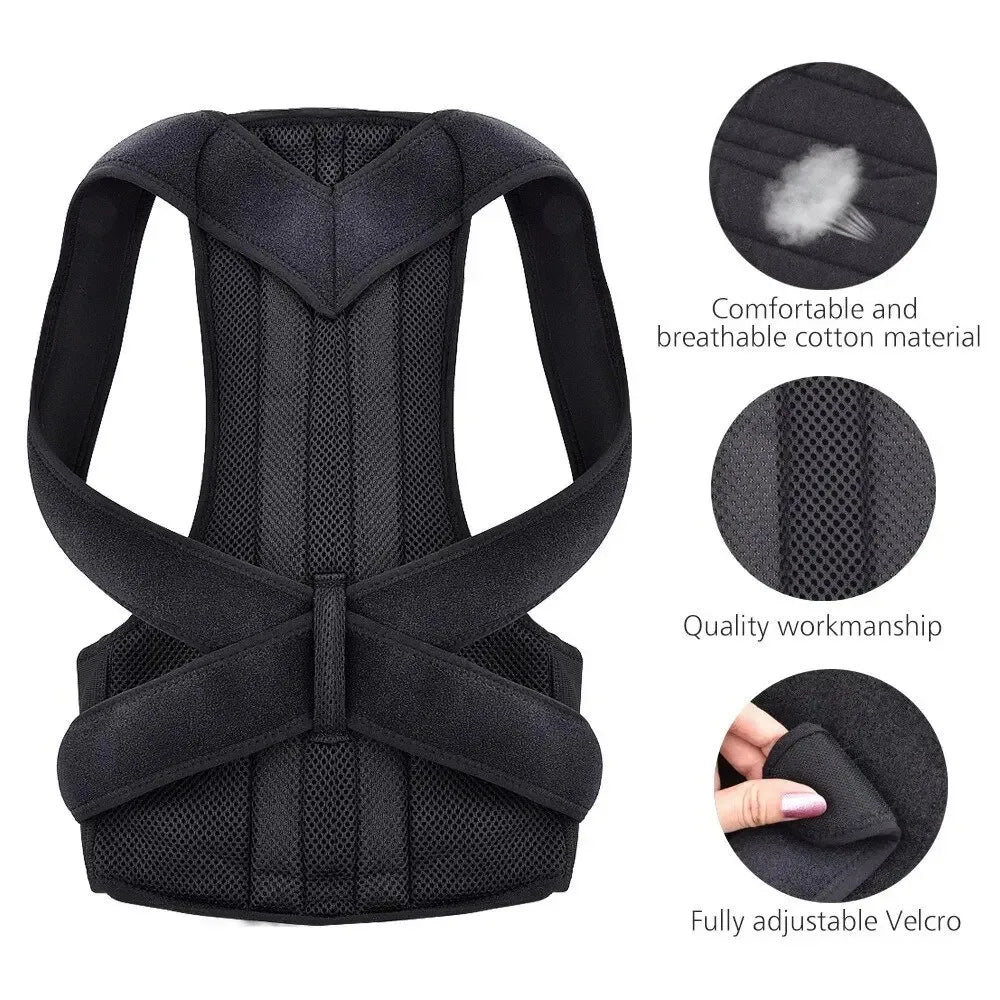 Breathable Adjustable Back Brace Posture Corrector For Lumbar Support Men Women Kids | Lersk