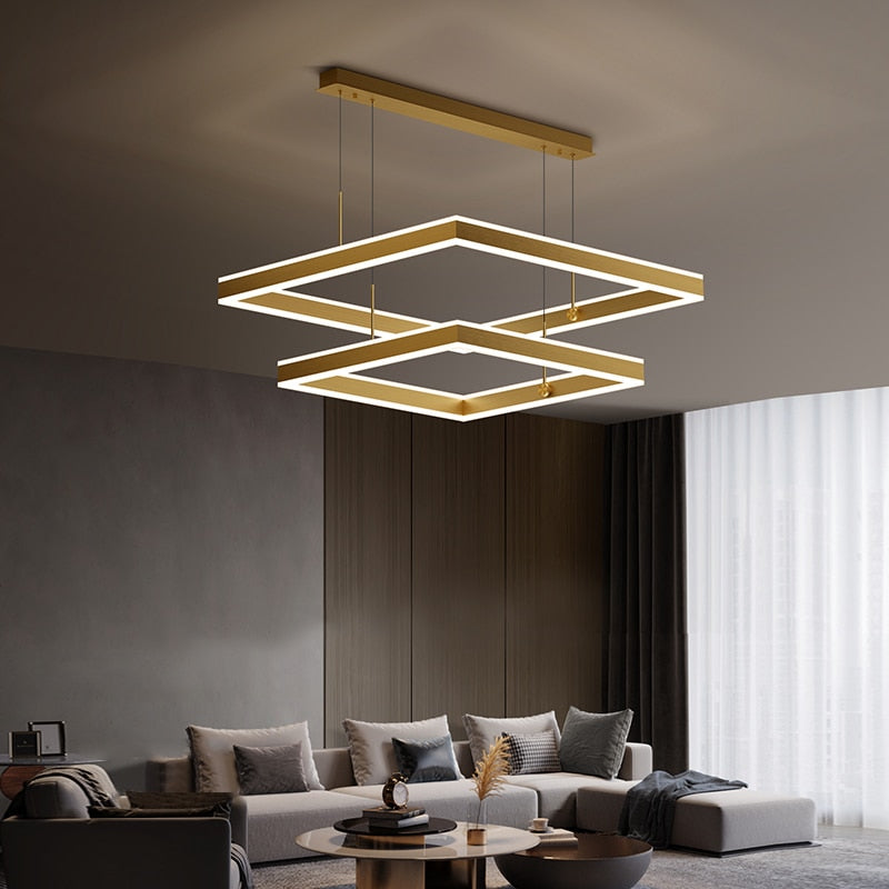 AstraLuxe Modern Square LED Chandelier for Living Room | Lersk