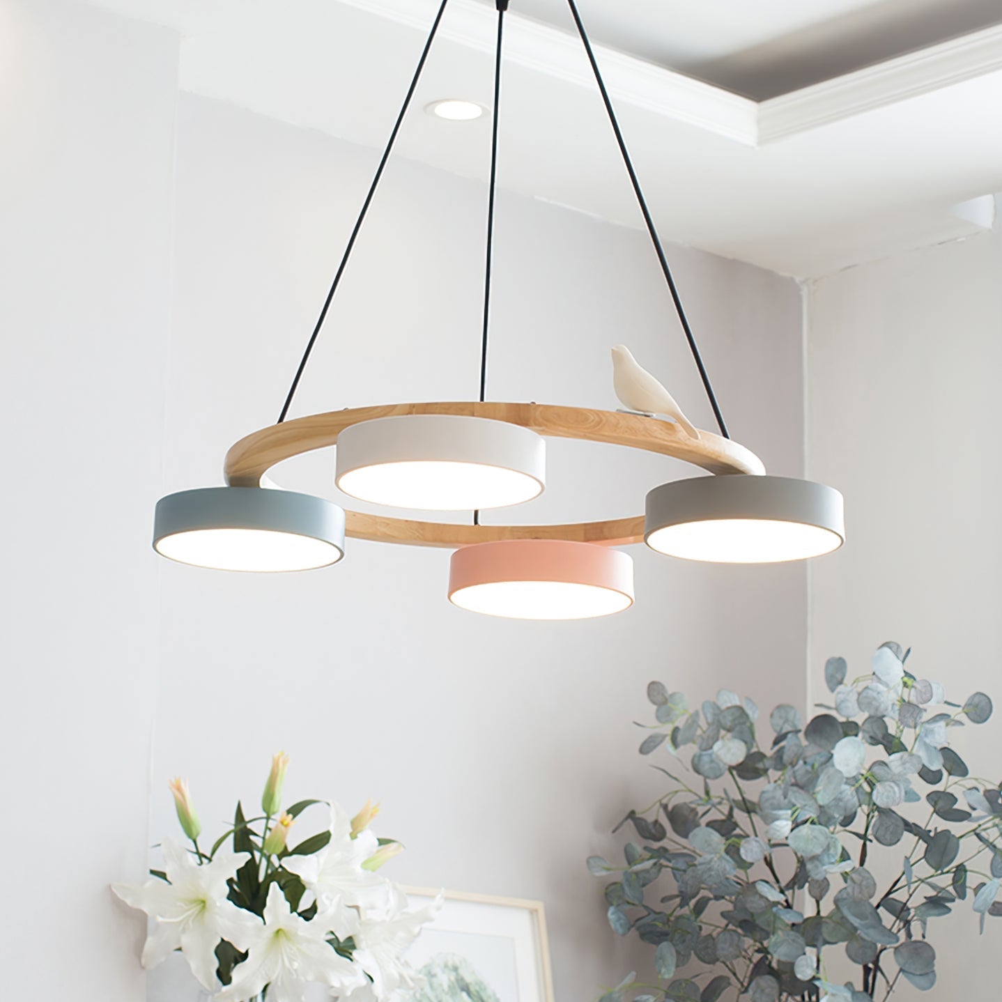 AeroNest Fuglerundt Loftlampe | Multi-Material Fusion | Lersk