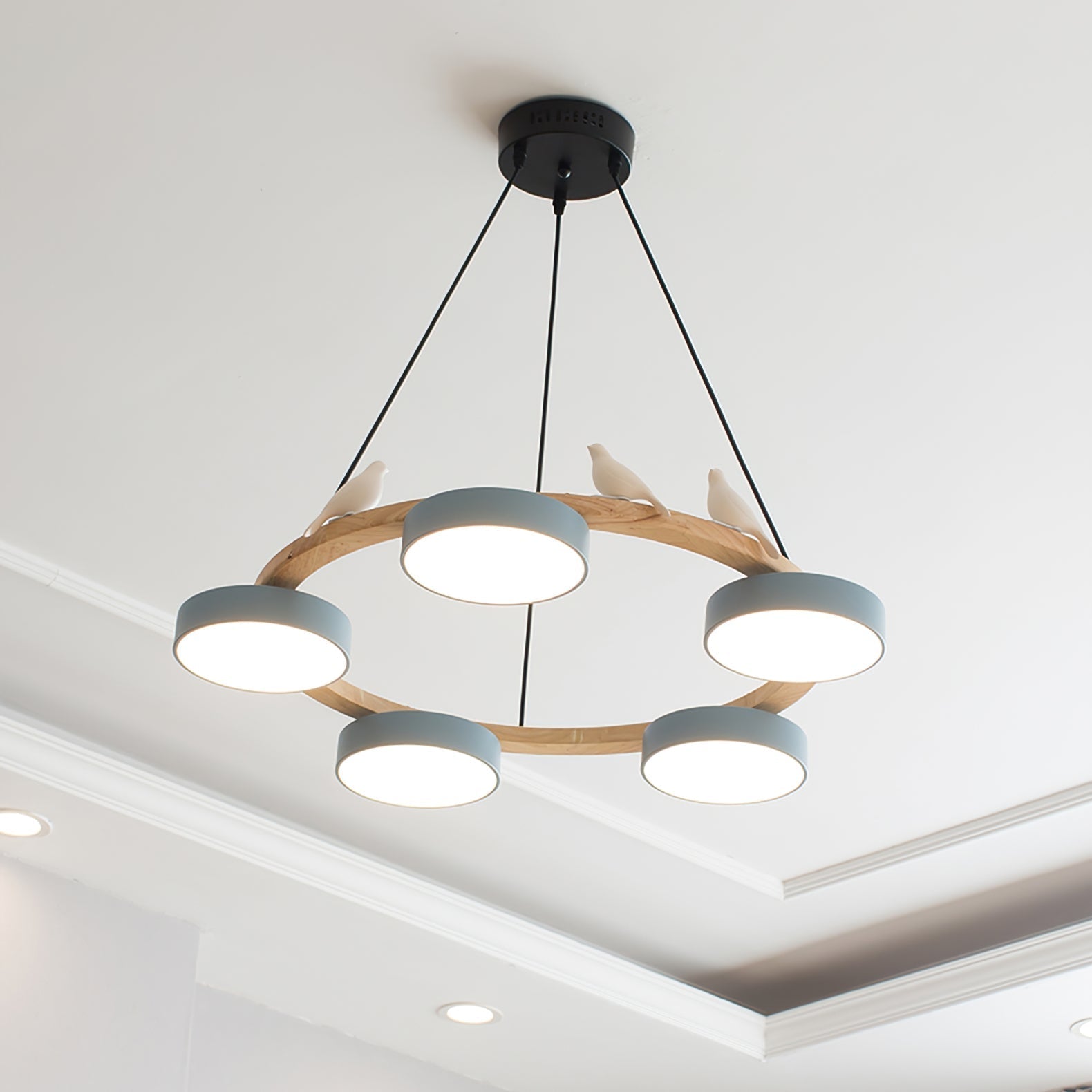 AeroNest Fuglerundt Loftlampe | Multi-Material Fusion | Lersk