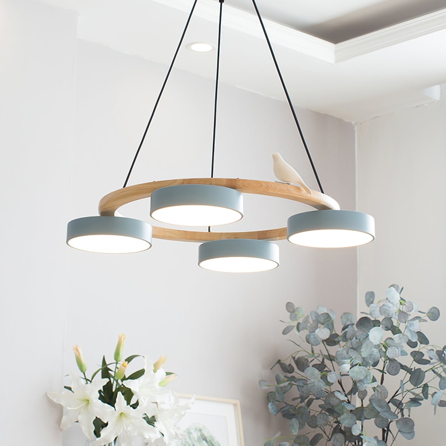 AeroNest Fuglerundt Loftlampe | Multi-Material Fusion | Lersk