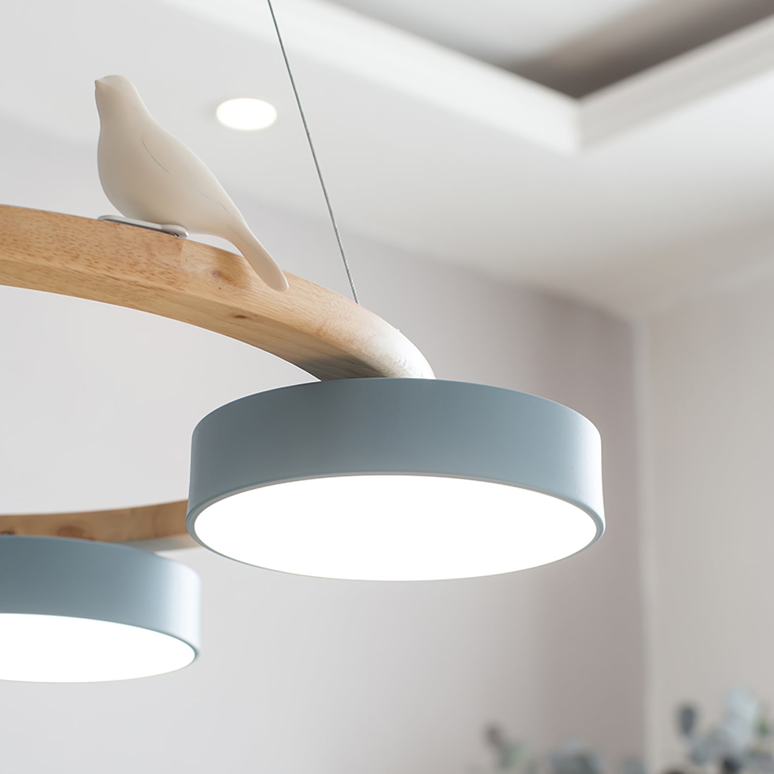 AeroNest Fuglerundt Loftlampe | Multi-Material Fusion | Lersk