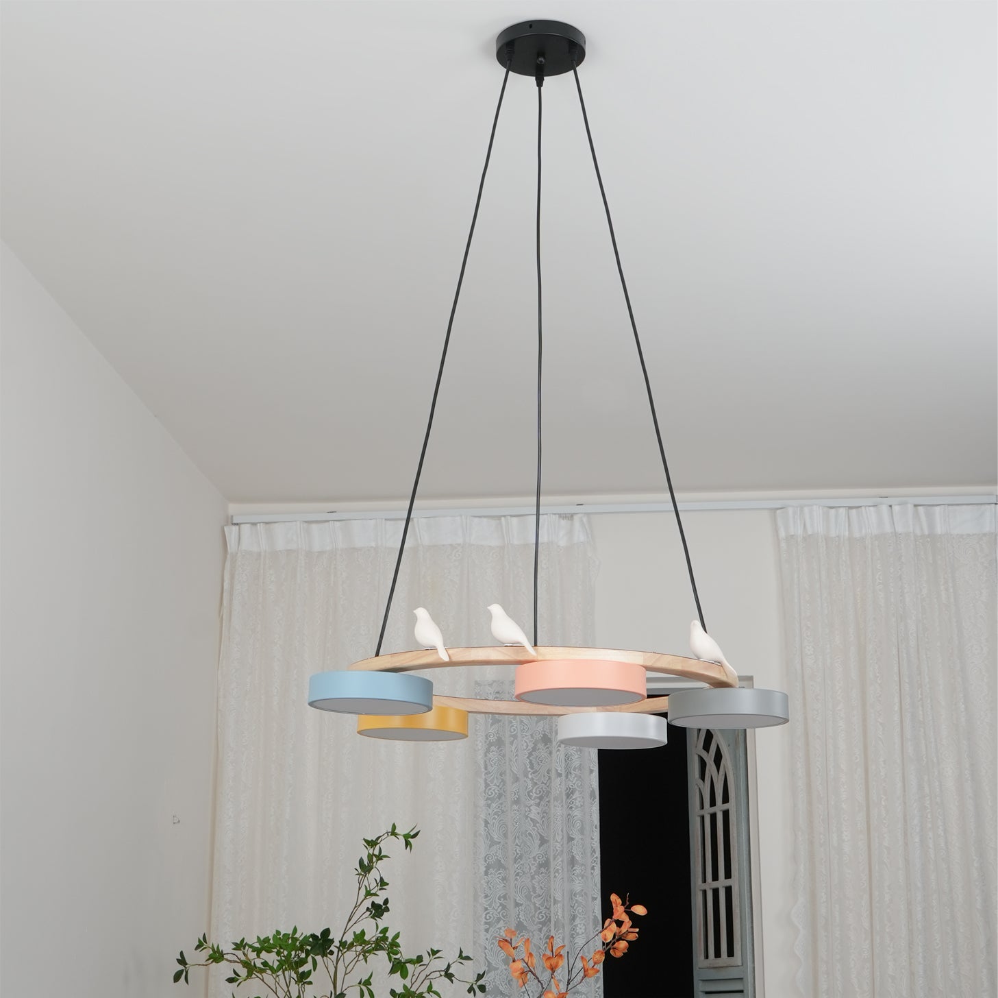 AeroNest Fuglerundt Loftlampe | Multi-Material Fusion | Lersk