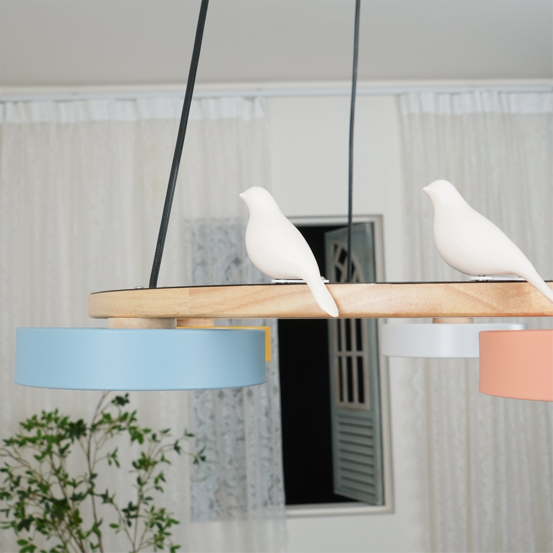 AeroNest Fuglerundt Loftlampe | Multi-Material Fusion | Lersk