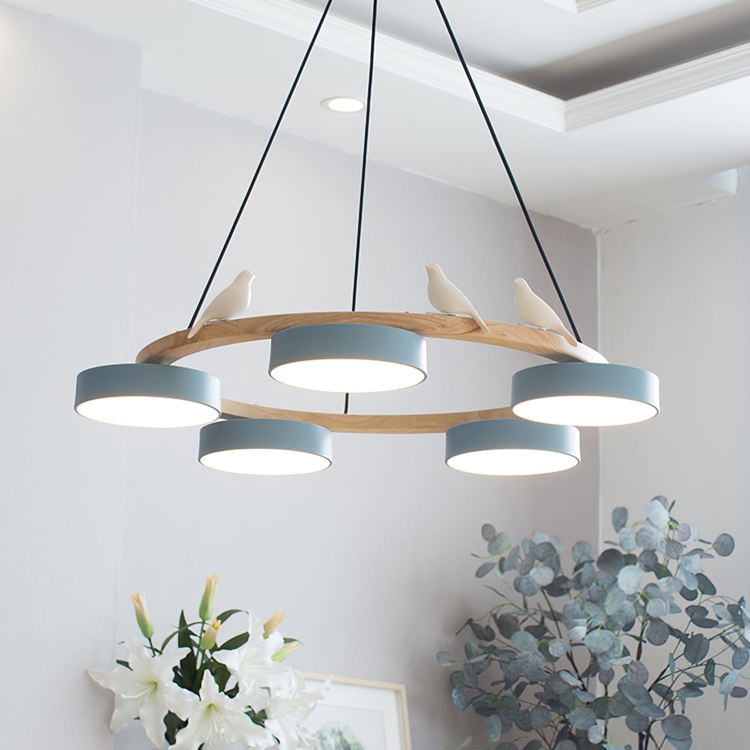 AeroNest Fuglerundt Loftlampe | Multi-Material Fusion | Lersk