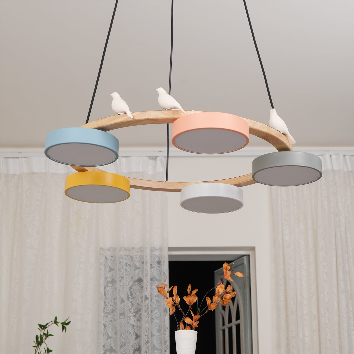 AeroNest Fuglerundt Loftlampe | Multi-Material Fusion | Lersk