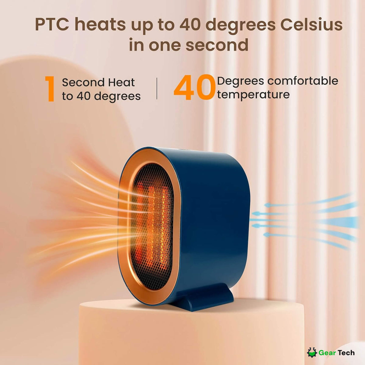 AeroPulse Mini Space Heater For UK Homes Energy Efficient Portable Heat