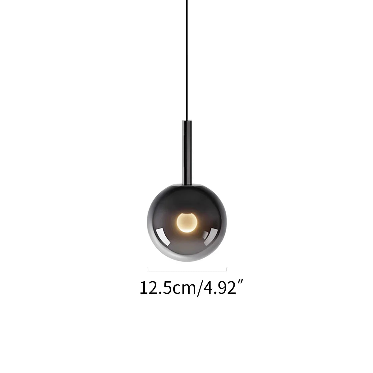 Nastavitelná skleněná závěsná lampa na noční stolek | Lersk