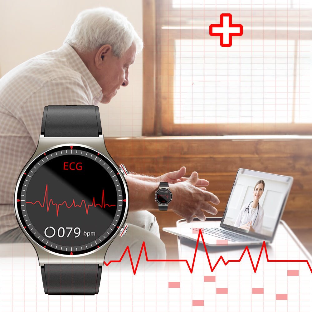 PulseTrack Smartwatch mit EKG, Blutdruck- und Sauerstoffmonitor, Gesundheitsüberwachung | Lersk