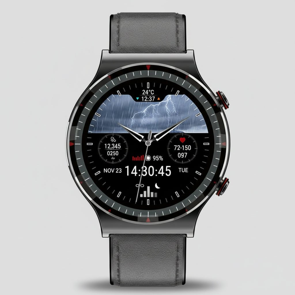 PulseTrack Smartwatch mit EKG, Blutdruck- und Sauerstoffmonitor, Gesundheitsüberwachung | Lersk