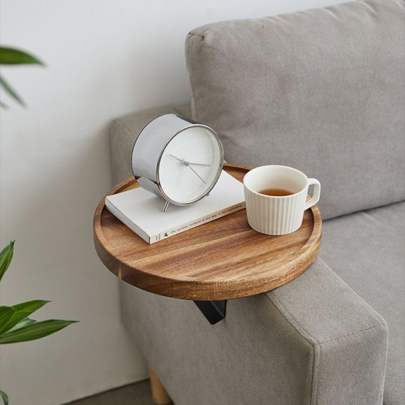 Vorin Walnuss Armlehnen Tablett Eleganter Sofa Beistelltisch Kompakt | Lersk