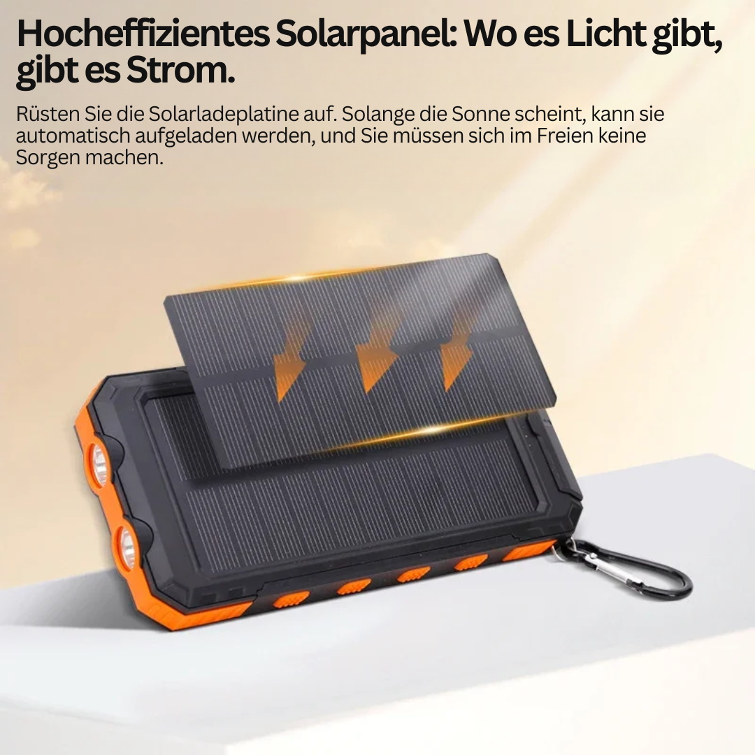 Power Bank Solar Solarcharge Pro con Linterna para Aventureros al Aire Libre | Lersk