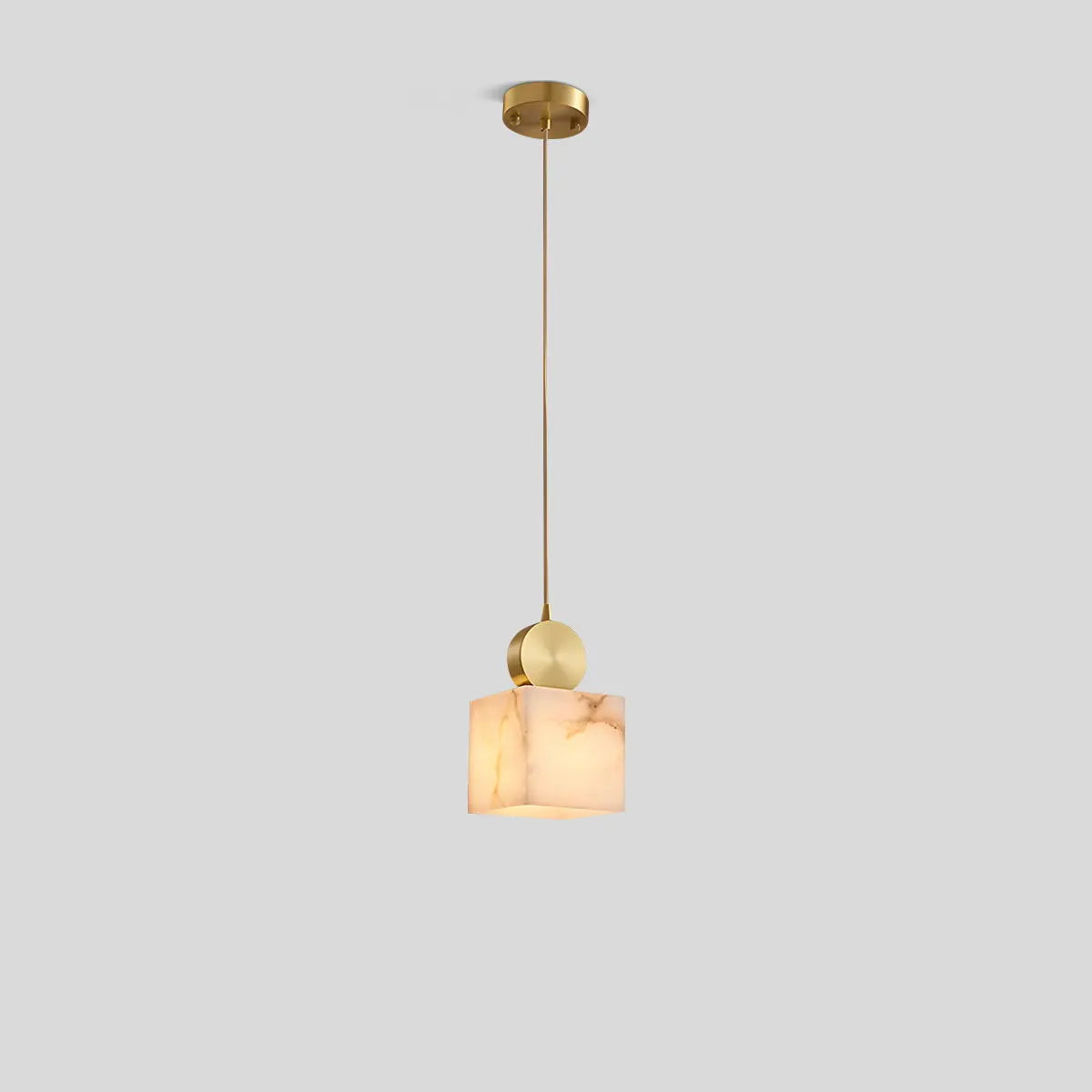 All Copper Geometric Spanish Alabaster Pendant Light | Lersk